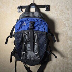 EMS Hiking Daypack Backpack Blue Gray Lightweight Outdoor Trail Pack. 398